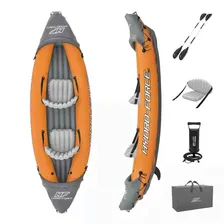 Надувная байдарка Bestway "Lite-Rapid X2" 321х88см, алюм.вёсла 218см, насос 62086, до 160кг (65077 BW)