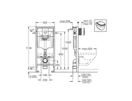 Инсталляция для подвесного унитаза, комплект Grohe Rapid SL 38721001