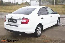 Накладка на задний бампер для Skoda Rapid 2012+/2017+ | шагрень
