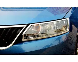 Хромированные накладки на фары Skoda Rapid 2012-2017