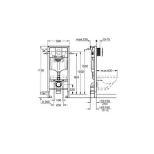 Инсталляция для подвесного унитаза Grohe Rapid SL 38772001 3 в 1 комплект с клавишей