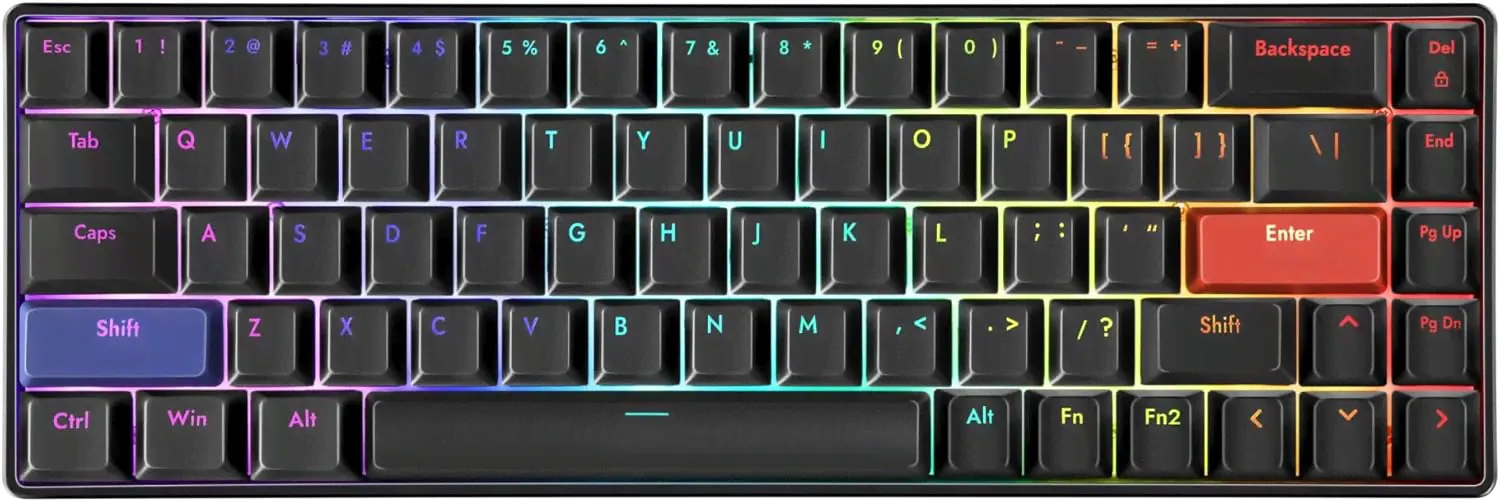 DrunkDeer G65 Rapid Trigger Mechanical Keyboard Magnetic Switch Gaming Keyboard ABS Keycap RGB Compact 65% Size Wired USE Black