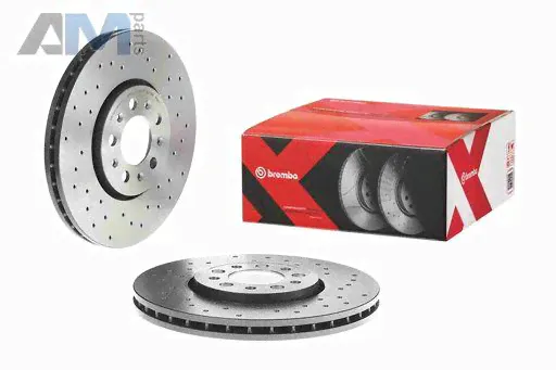 Передние перфорированные тормозные диски BREMBO 09.7010.2X Skoda Rapid 1 (2012-2020)